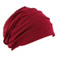 thumbnail image 3 of mmirethe Bonnet de Nuit en Coton Doux et Extensible pour la Perte de Cheveux Rouge Violacé 56-58cm 1Set, 3 of 6