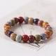 thumbnail image 4 of Paquete de 2 pulseras de cerámica coloridas, estilo étnico simple, variedad de formas, cadena de mano elástica para mujeres y niñas, 4 of 5