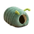 thumbnail image 4 of Cama para gatos con forma de oruga, caseta portátil, cálida, antideslizante, muebles de cama para mascotas, cama para dormir, casa para mascotas para , VERDE, 4 of 8