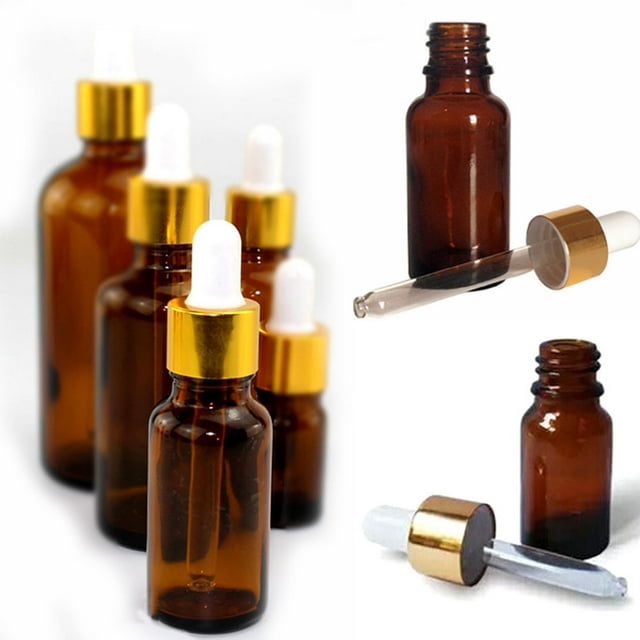 Lubelski Amber Glass Reagent Liquid Pipette Bottle Eye Dropper Empty Dropper Bottle