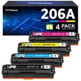 thumbnail image 1 of CMYBabee Cartucho de tóner compatible de repuesto para HP 206A 206X para impresora Color Laserjet Pro MFP M283fdw M283cdw M283fdn M282mw Pro M255dw M255nw M283 M255 W2110A W2110X de alto rendimiento (, 1 of 6