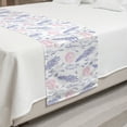thumbnail image 2 of Vintage Rose Bed Runner, Repeating Rosebuds and Lavenders Pattern on Plain Background, Decorative Accent Bedding Scarf for Hotels Homes and Guestrooms, King, Pale Pink Pale Ceil Blue, by Ambesonne, 2 of 2