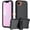 Black + Orange, variant on Hotpom Phone Case for iPhone 16E(2025)/ 17E(2026), Silicone Heavy Duty 3-Layer Hybrid Drop Protection Protective Cover with Belt Clip, Orange