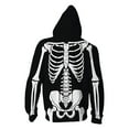 thumbnail image 3 of Zip Up Hoodie for Men Halloween Gothic Skeleton Print Long Sleeve Hoodie Streetwear Classic Fit Cozy Fall Winter Hoodies Y2K Black XXL, 3 of 3