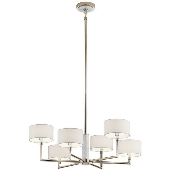 52052PN-Kichler Lighting-Laurent - 6 light Large Chandelier - with Mid-Century/Retro inspirations - 16 inches tall by 33 inches wide-Polished Nickel