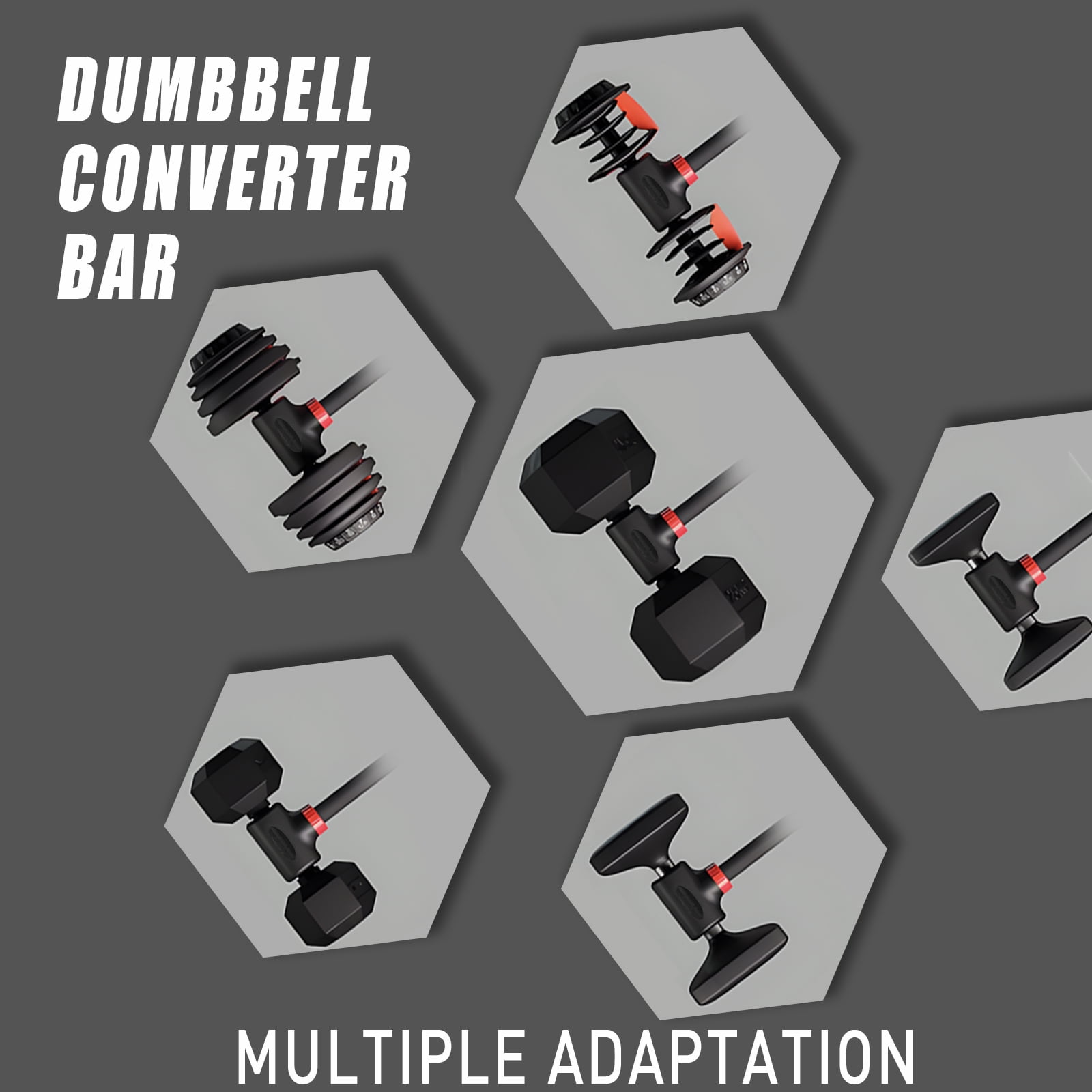 KORIKAHM Dumbbell Barbell Converter Bar, Adjustable Weight Capacitry Bar Convert to Dumbbell Set for Home Gym Strength Training