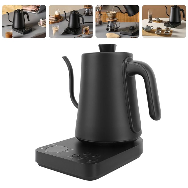 1000ml Gooseneck Electric Kettle, LCD Screen Fast Boiling Pour Over Coffee & Tea Kettle, Fast Heat Electric Kettle, Stainless Steel Inner Water Boiler, Hot Water Kettle
