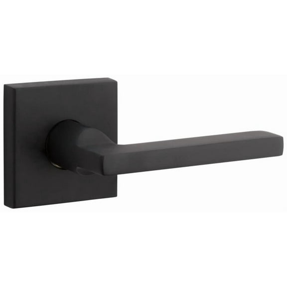 Baldwin Reserve PSSQUCSR190 Passage Square Lever and Contemporary Square Rose Satin Black Finish