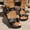 Black, variant on Crunowin Women's Flat Sandals, Round Toe Solid Color Belt Buckle Casual Summer Shoes Black 7.5