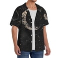 thumbnail image 2 of Sikiie Abstract Starry Sky Moon Men's Wrinkle Free Untucked Cuban Shirt Business Casual Button Down Shirts Short Sleeve ShirtLarge, 2 of 5