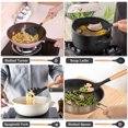 thumbnail image 3 of 12-Piece Silicone Kitchen Cooking Utensils Set with Holder, Wooden Handle Utensils for Cooking, Kitchen Tools Include Spatula Turner Spoons Soup Ladle Tong Whisk, Black, 3 of 7