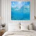 thumbnail image 4 of Blue Teal Summer Beach Wall Art Painting on Canvas, Coastal Nautical Seawater Ocean Canvas Art Home Prints Wall Art Framed Modern Artwork for Living Room Bedroom Wall Decor 16x16in, 4 of 9