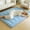 Pure Blue, variant on Japanese Plush Roll-Up Floor/Futon Mattress Topper - Suitable for Dorm & Home, Machine Washable Soft Tatami Mat, Foldable And Portable Floor Bed Sleeping Pad, for Valentine'S Day And New Year Gifts