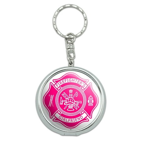 Firefighter Firemen Maltese Cross - Firefighter's Girlfriend - Pink Portable Ashtray Keychain