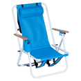 thumbnail image 2 of Tcbosik Folding Beach Chairs Set of 2, Lightweight Camping Chair with 4 Position Adjustable Backrest, Lawn Chair with Cup Holder, Outdoor Chair with Headrest and Armrest for Backyard, Patio, Blue, 2 of 11