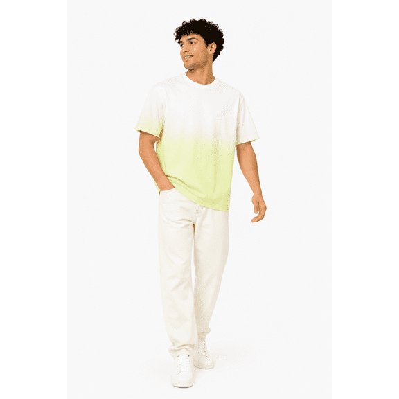 Original Threads Unisex Oversized Spray Washed Ombre Cotton T-Shirt