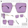 thumbnail image 2 of Womens Large Rectangle Thin Metal Rim Butterfly Minimal Sunglasses Gold - Purple, 2 of 8