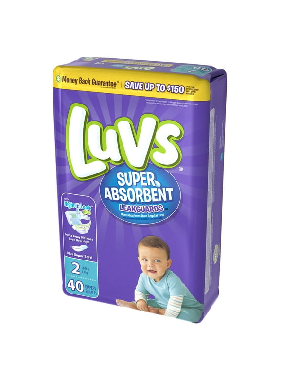 Luvs Super Absorbent Leakguards Newborn Diapers Size 2 40 count