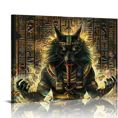 Palnkart Egyptian God Egyptian Symbols Dark Fantasy Art Fine Art Aesthetic Poster & Print Wall Painting for Home Decor 20x16in