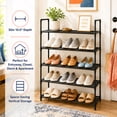 thumbnail image 6 of RLBOFLSOT 5-Tier Stackable Shoe Rack, 29.9" Metal Shoe Organizer for Closet, Entryway, Dorm, Garage, Black, 6 of 7