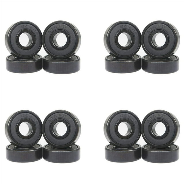 16x Roulements Hybrides en Céramique Noire 608RS à Haute Vitesse Roulements de Planche à Roulettes en Céramique Plastique Arc 608 Roulements, 16 x Roulements, Noir