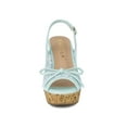 thumbnail image 6 of BLISSFUL STEP Women's Shoes Floral Lace Platform Peep Toe Wedge Heel Sandals Light Blue 9, 6 of 7