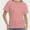 Pink, variant on Women's Short Sleeve Boat Neck Dolman Top with Side Shirring