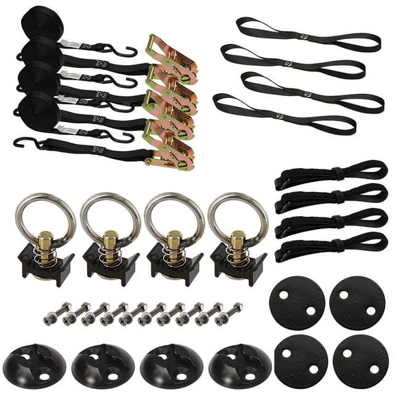 4 Point Tie Down Anchor Kit - Black