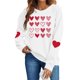thumbnail image 2 of Xuyuer Valentines Sweatshirts for Women Heart Print Graphic Valentine Sweatshirts Casual Tops, 2 of 9