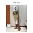 thumbnail image 3 of 2024 Doc Martens de tacón de bloque de cuero genuino para mujer, botas de vaquero occidentales con botas de montar Vintage Milady Tall, hebilla de cinturón 36, 3 of 5