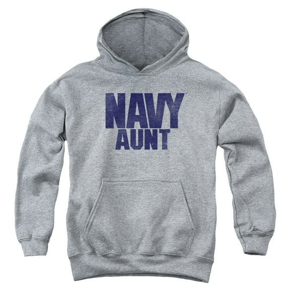 Navy Aunt Youth Pullover Hoodie Sweatshirt Heather