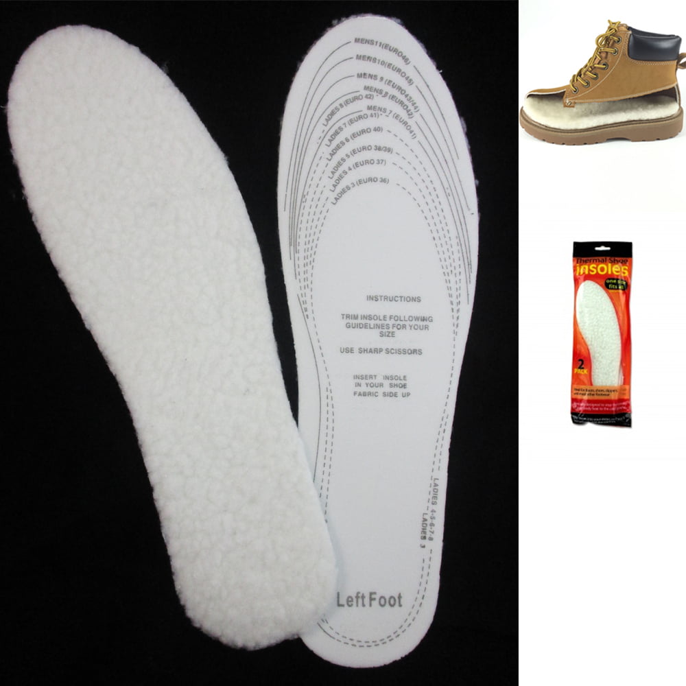 2 Pairs Fleece Thermal Warming Comfort Shoe Insoles Mens Womens Cut to size 3-11 
