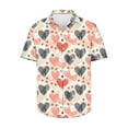 thumbnail image 1 of Camisas de Manga Larga para Hombres Día de San Valentín Impreso Botón Solapa, Camisa de Manga Corta Casual para Regalos, 1 of 1