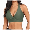 thumbnail image 3 of TOWED22 Women's Supportive Halter Bikini Padded Push Up Ruched Bust Hook Back Swimsuit Bathing Suit Tops Only AG,XXL, 3 of 7