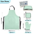 thumbnail image 3 of 5 Pcs Kitchen Set Heat Resistant Oven Mitts and Non-Slip Pot Holders with Adjustable Cooking Apron Pastel Green, 3 of 6