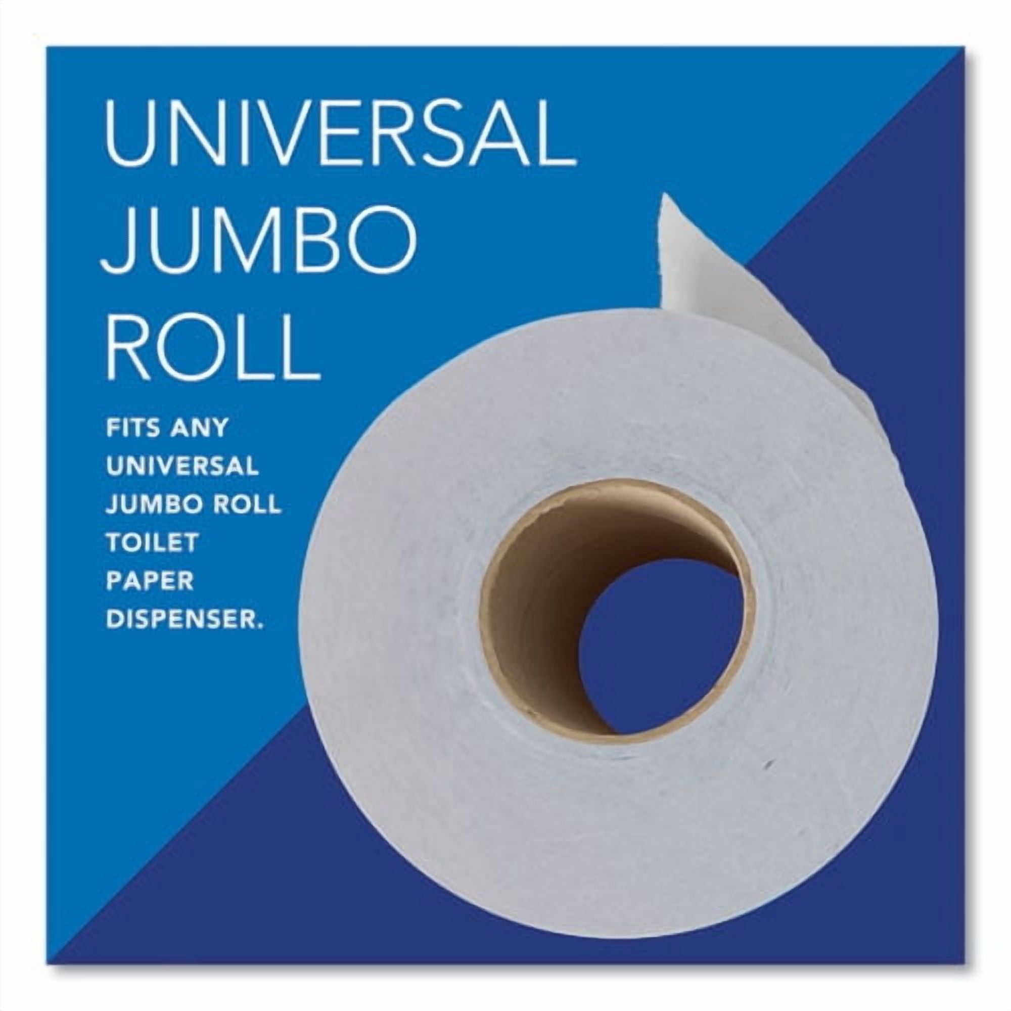 Essential JRT Jumbo Roll Bathroom Tissue, Septic Safe, 2-Ply, 3.55" x 1,000 ft, White, 4 Rolls/Carto | Bundle of 2
