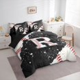 thumbnail image 3 of jejeloiu Monogrammed R 7-Piece Bedding Comforter Set,Baseball Lover King Bedding Sets,Ball Sport Games Bed Sheets For Teens,Ultra Soft Bedroom Decor Reversible, 3 of 8