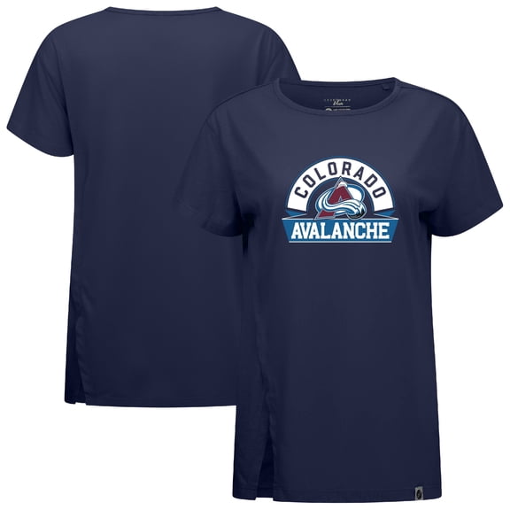 Women's Levelwear  Navy Colorado Avalanche Influx Banner Arch T-Shirt