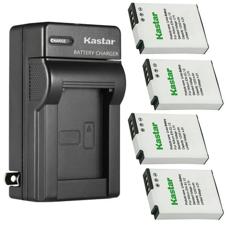 Kastar 4-Pack Battery and AC Wall Charger Replacement for Nikon EN-EL12 ENEL12 Battery Nikon MH-65 MH-65P Charger Nikon Coolpix S9600 Coolpix S9700 Coolpix S9 Camera