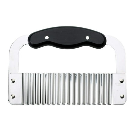 Crinkle Knife - HIC Wavy Crinkle Cutting Tool Serrator Salad Chopping Knife and Vegetable French Fry Slicer, Steel Blade, 7.25-Inches x 5-Inches, HIC Wavy Slicer for chopping.., By HIC Harold Import Co