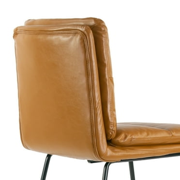 Glamour Home Set of 2 Aulani Upholstered Metal Frame Counter Stool Cappuccino