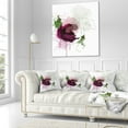 thumbnail image 3 of Designart Purple Rose Sketch Watercolor - Floral Throw Pillow - 16x16, 3 of 5