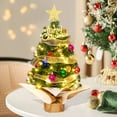 thumbnail image 4 of Mouliraty Tabletop Mini Christmas Tree with Lights, with Clear LED Lights Star Treetop and Ornaments Battery Operated Artificial Xmas Tree for Holiday Indoor Decor, Green, 4 of 6