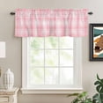 thumbnail image 2 of Pink Plaid Rod Pocket Curtain Valance, Modern Art Checkered Farmhouse Farmhouse Window Valance for Living Room, Bedroom, Kitchen 42"W x 12"L, 2 of 9