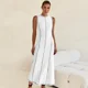 thumbnail image 3 of Nuevo diseño Y2K, vestidos largos ajustados de punto con cuello redondo para mujer, ropa sin mangas, vestidos, 3 of 5