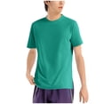 thumbnail image 2 of YFNNUP Mens T-Shirts Stretchy Short Sleeve Shirt UPF 50+ Lightweight Moisture Wicking Top Casual Crew Neck Basic Workout Tee Shirts Green L, 2 of 10