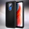 thumbnail image 2 of Nagebee Case for Motorola Moto G Play 2021 with Tempered Glass Screen Protector (Full Coverage), Premium PU Leather Hybrid Defender Protective Shockproof Rugged Durable Case (Carbon Fiber), 2 of 7