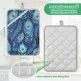 thumbnail image 3 of ALAZA Peacock Feathers Artistic Pot Holders Set of 2 Heat Resistant Kitchen Oven Mitts, 3 of 7