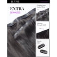 thumbnail image 3 of LUVME Straight Seamless 110g 7Pcs Clip in Hair Extensions Full Max with 18inch Remy Human Hair Extensions, Natural Black 100% Real Soft Human Hair Extensions, 3 of 9