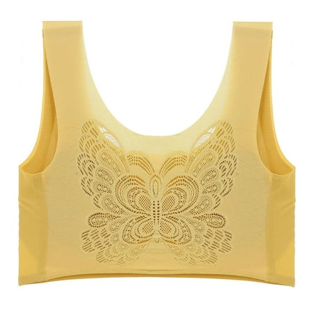 

EHTMSAK Plunge Underwire T-Shirt Bra Bras for Women Comfort Padded Underwire Bra Lift Up Yellow 4XL